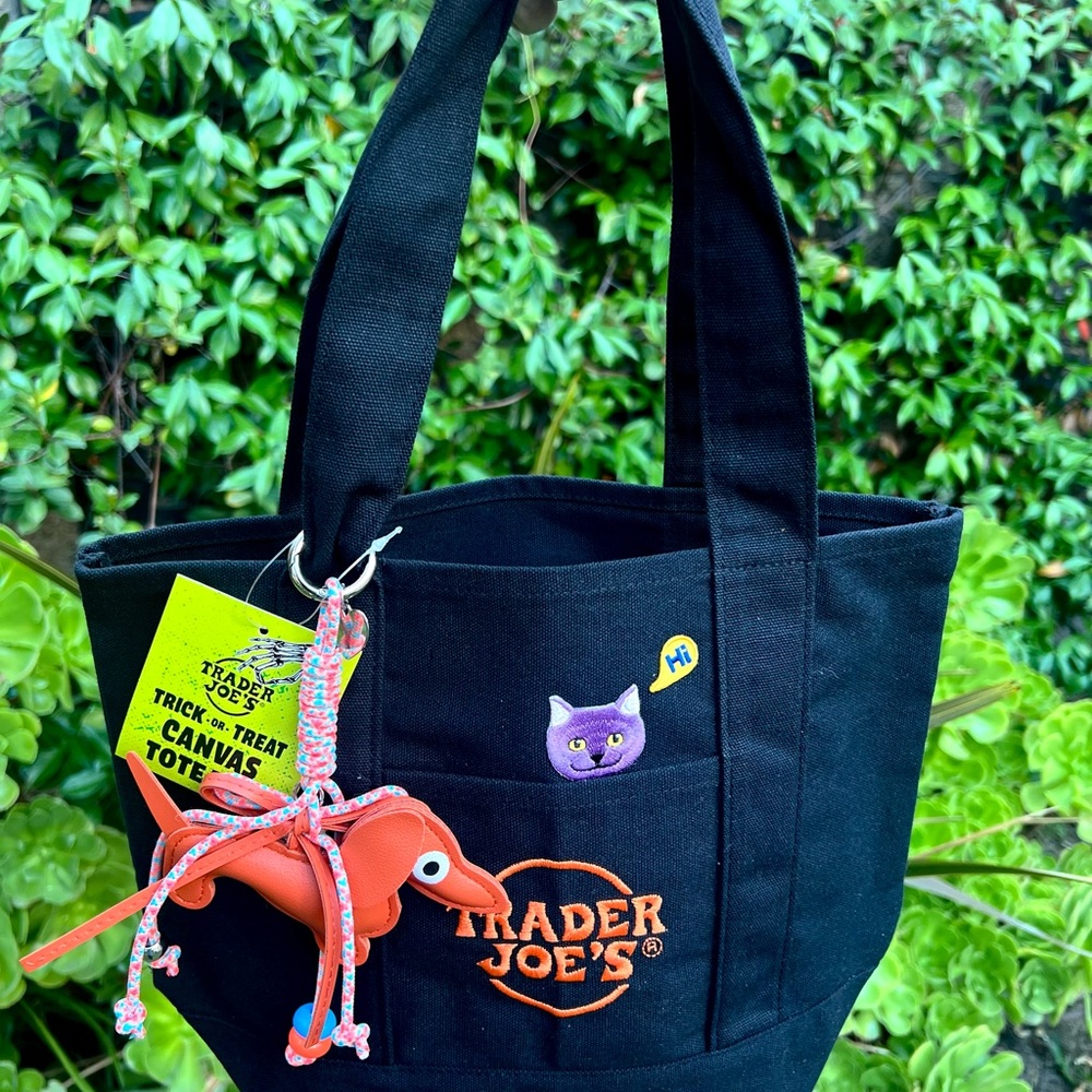 Custom Trader Joe's Black mini Canvas Tote